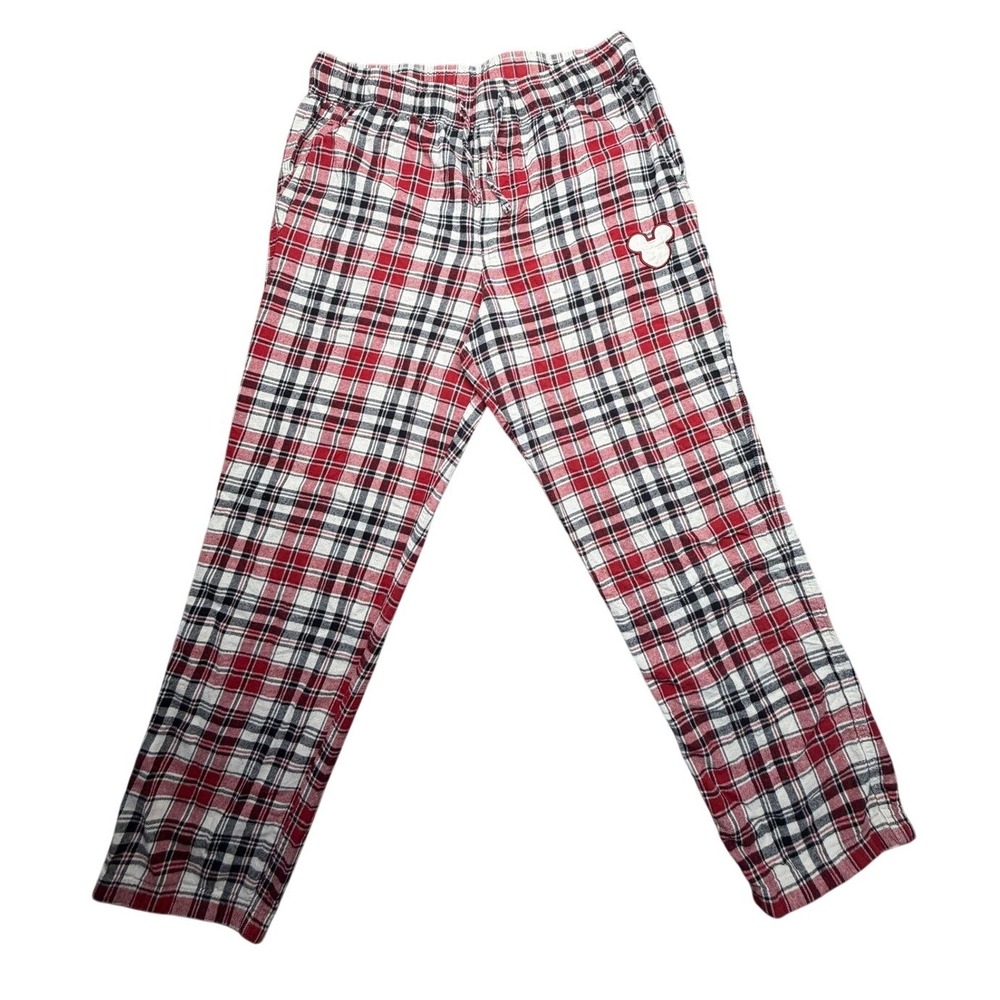 Disney Parks Sleep Pants Womens Sz Medium Plaid Flannel Mickey Mouse Soft Lounge